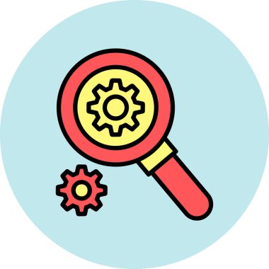 Büyüteç simgesi. Beyaz arkaplanda izole edilmiş büyüteç vektör simgesinin düz çizimi