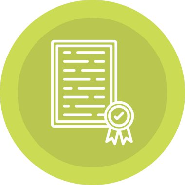 Sertifika. Web simgesi vektör illüstrasyonu