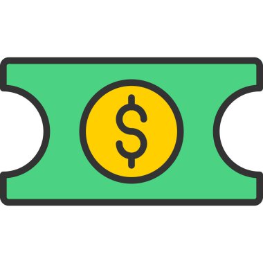 dolar işareti düz simgesi, vektör, illüstrasyon