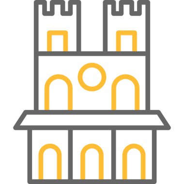 Castle Web simgesi, basit vektör illüstrasyonu