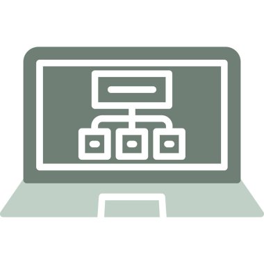 dizüstü bilgisayar düz ikon vektör çizimi