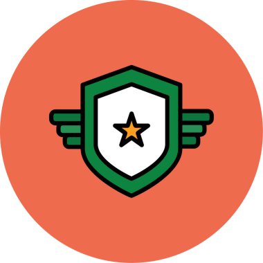 askeri rozet vektör illüstrasyon simgesi tasarımı