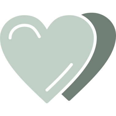 Kalp yassı simgesi, vektör illüstrasyonu