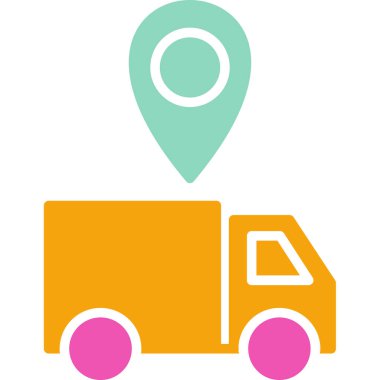 Teslimat Konumu simgesi, vektör illüstrasyonu