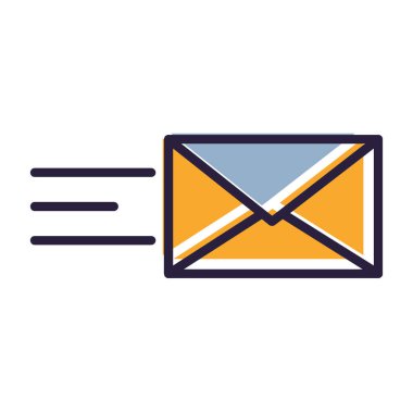 İleti simgesi vektör illüstrasyon grafik tasarımı içeren zarf