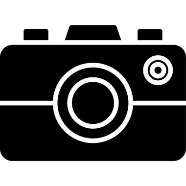 Kamera simgesi. Vektör illüstrasyonu.