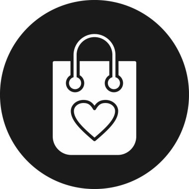 çanta kalp alışveriş simgesi