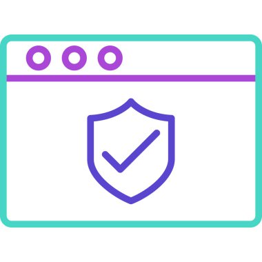 Web güvenliği renk ikonu vektör illüstrasyonu