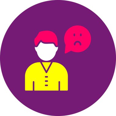 Üzgün ve modern bir adamın vektör çizimi