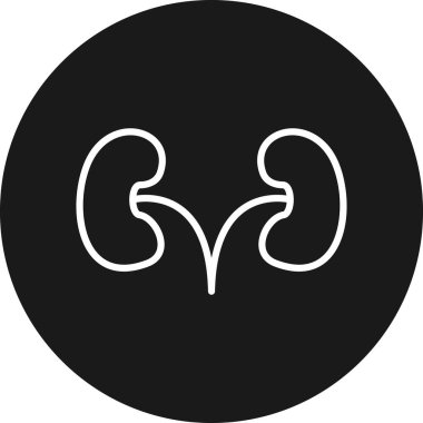 Böbrek simgesi, vektör illüstrasyonu