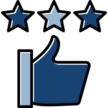 Yıldız derecelendirme ikonu vektör illüstrasyon tasarımına sahip el