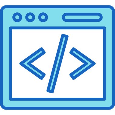 Kodlama. Web simgesi basit illüstrasyon