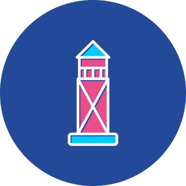 Deniz feneri. Web simgesi basit illüstrasyon