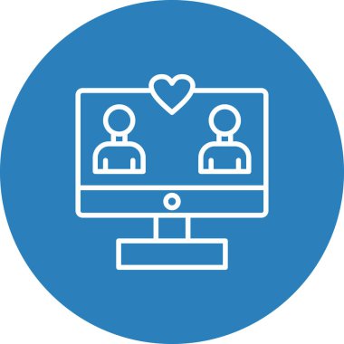 Çevrimiçi Konferans ikonu vektör illüstrasyonu