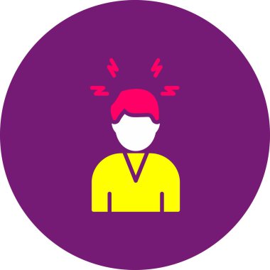 Baş ağrısı simgesinin vektör çizimi