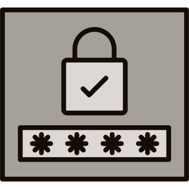 Şifre kilidi simgesi. beyaz arkaplanda izole edilmiş beyaz ve ağ için parola asma kilit vektör simgeleri