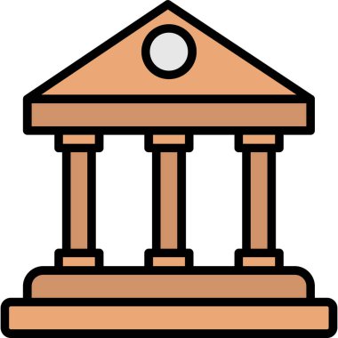 Bina. Web simgesi basit illüstrasyon