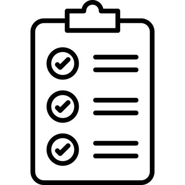 Kontrol listesi simgesi, vektör illüstrasyonu