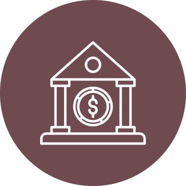 Banka binası simgesinin vektör illüstrasyonu