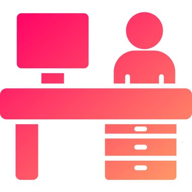 Ofis. Web simgesi basit illüstrasyon