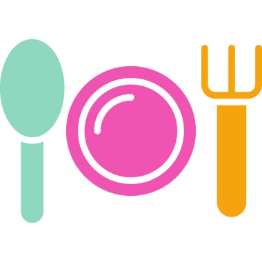 Bir kaşık ve çatal simgesinin vektör çizimi