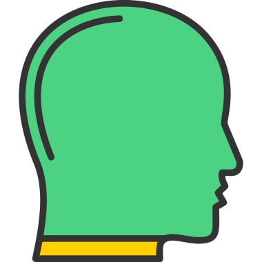 Adam başı profil simgesi - taslak biçimi