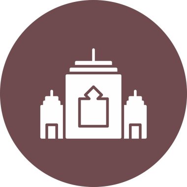 Bir bina simgesinin vektör illüstrasyonu