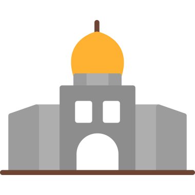 bir caminin düz simge tasarımı