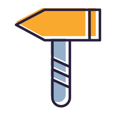 Yapı çekiç vektör simgesi düzenlenebilir satırı