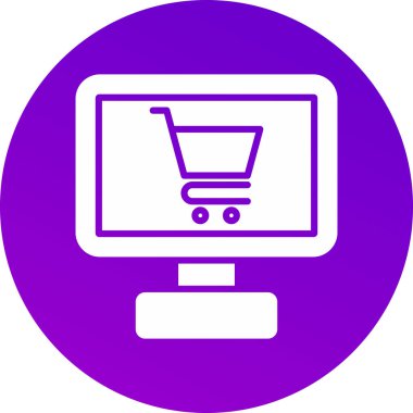 Alışveriş arabası. Web simgesi basit illüstrasyon