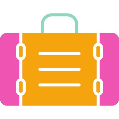 Bavul. Web simgesi basit illüstrasyon