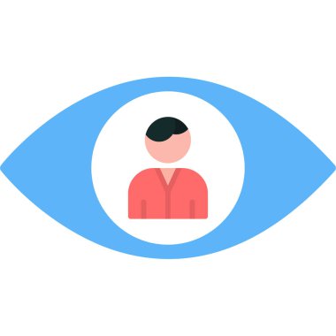 İnsan gözü ikonu. Beyaz arkaplanda izole edilmiş insan gözü vektör simgesinin düz çizimi