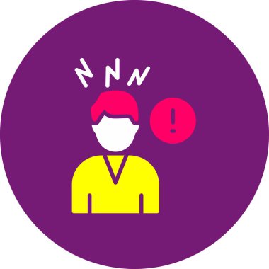 Tıbbi maskeli bir adam ve baş ağrısı ikonu, vektör illüstrasyonu