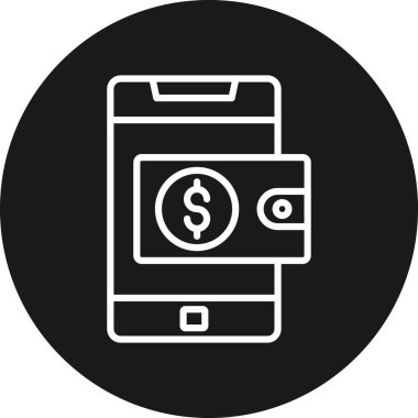 Cüzdan Basit Vektör Simgesi İllüstrasyonu