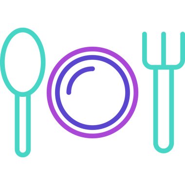 Kaşık ve çatal satırı simgesi.