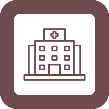 Hastane binası ikon vektör illüstrasyonu