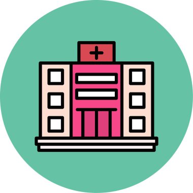 Hastane. Web simgesi vektör illüstrasyonu