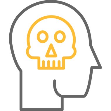 kafatası vektör simgesi modern basit illüstrasyon