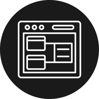 Tarayıcı. Web simgesi basit illüstrasyon