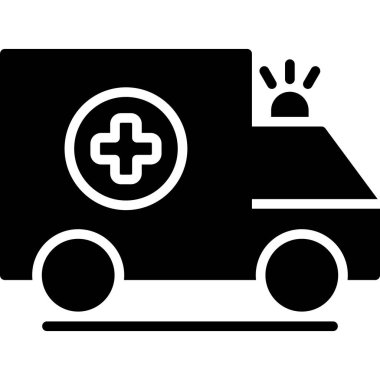 ambulans simgesi vektör illüstrasyonu