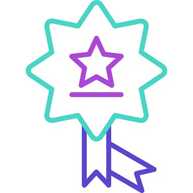 Ödül madalyası ikonu. Web için ödül vektör simgelerinin özet çizimi