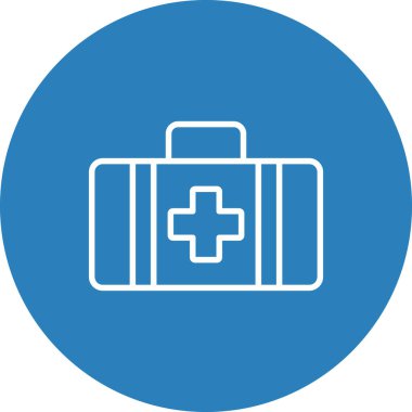 İlk yardım kiti simgesi. Vektör çizim