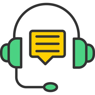 Ses sohbet simgesi. ses iletisi vektör renk ağı izole edildi