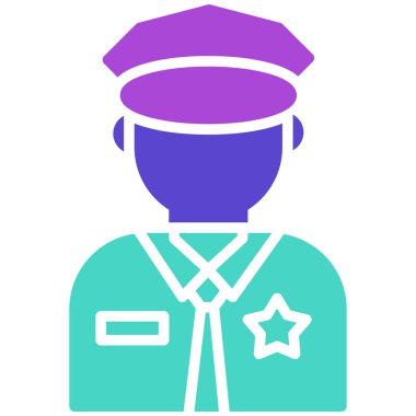 Memur bey. Web simgesi basit illüstrasyon