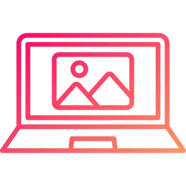 Bilgisayar. Web simgesi basit illüstrasyon