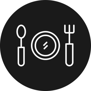 Restoran yemekleri ikonu modaya uygun olarak izole edilmiş arkaplan