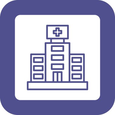 Hastane. Web simgesi basit illüstrasyon