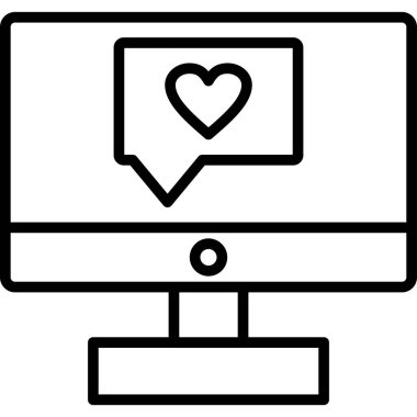 Bilgisayar monitörü. Ağ simgesi. resimleme