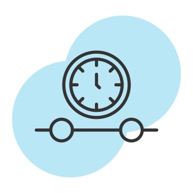 Zaman yönetimi vektör çizgisi simgesi, işaret, beyaz arkaplanda illüstrasyon. düzenlenebilir vuruşlar