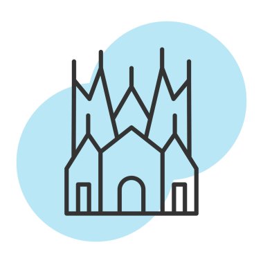 Kiliseye. Web simgesi basit illüstrasyon